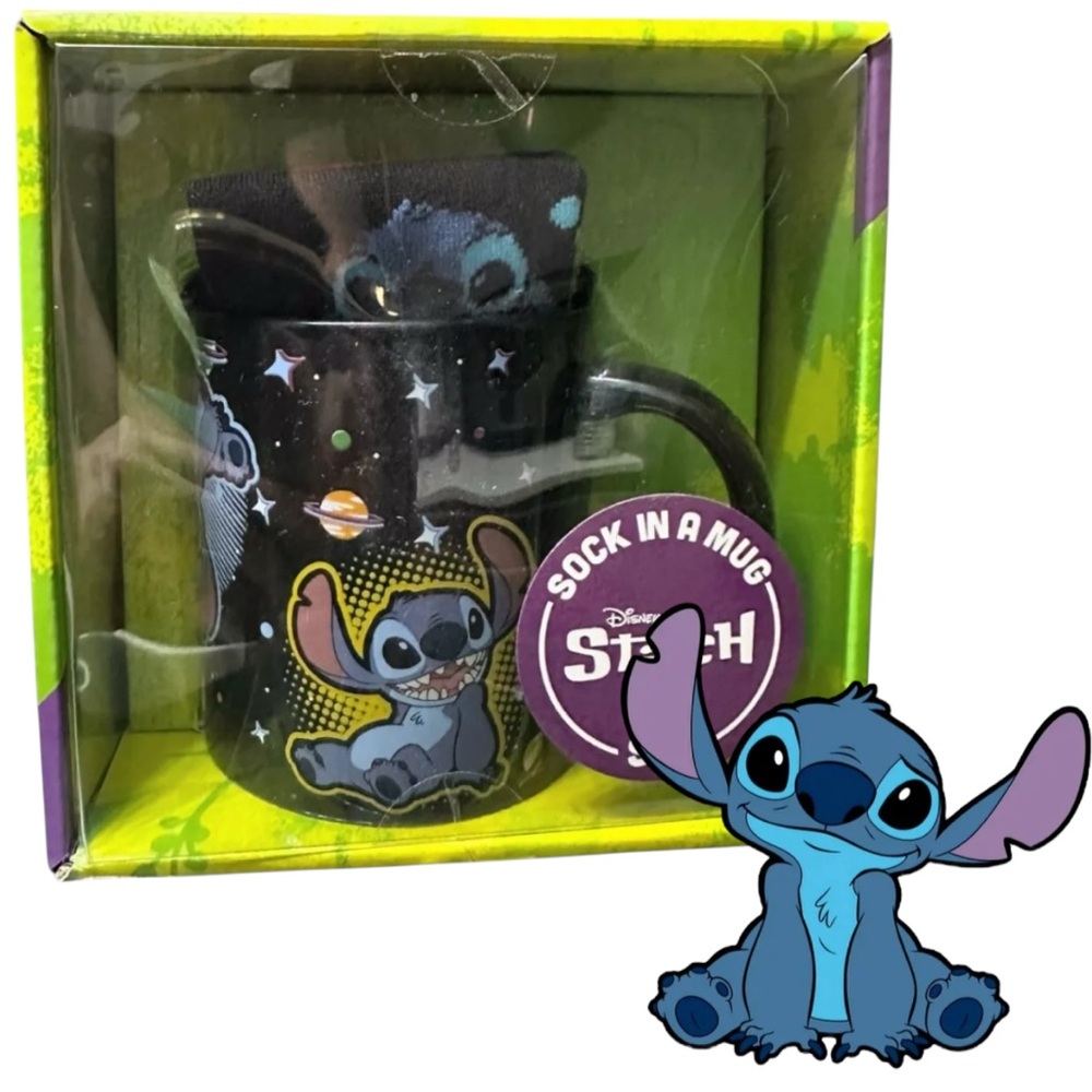 Disney! Stitch Mug And Socks Boxed Gift Set By Culturefly - Collectible